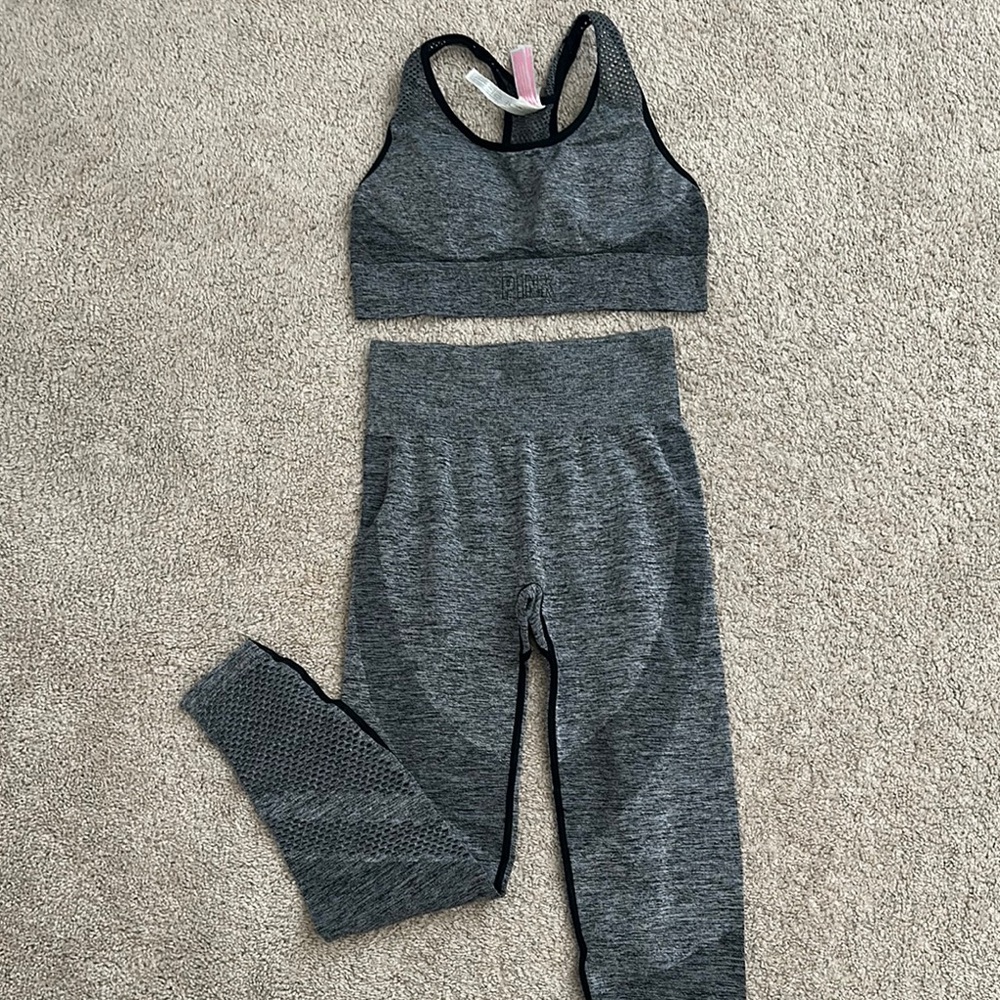 Gray Sports Bra and Leggings Set